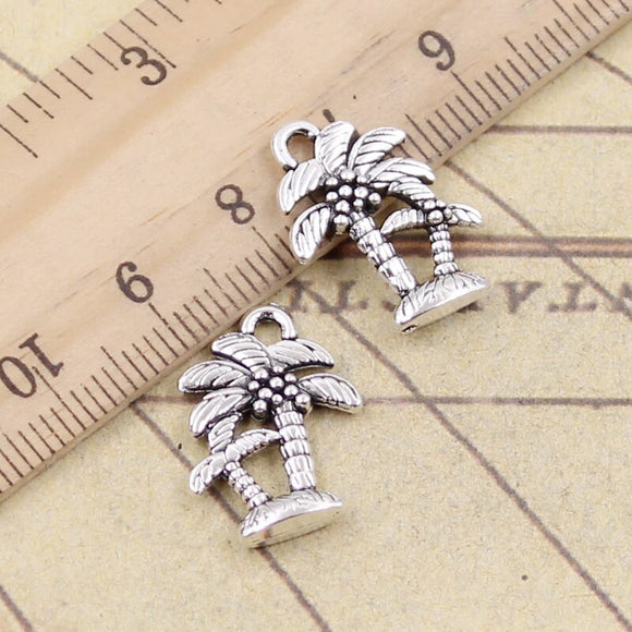 20pcs Charms Palm Tree Coconut 18x13mm Tibetan Silver Color Pendants Antique Jewelry Making DIY Handmade Craft