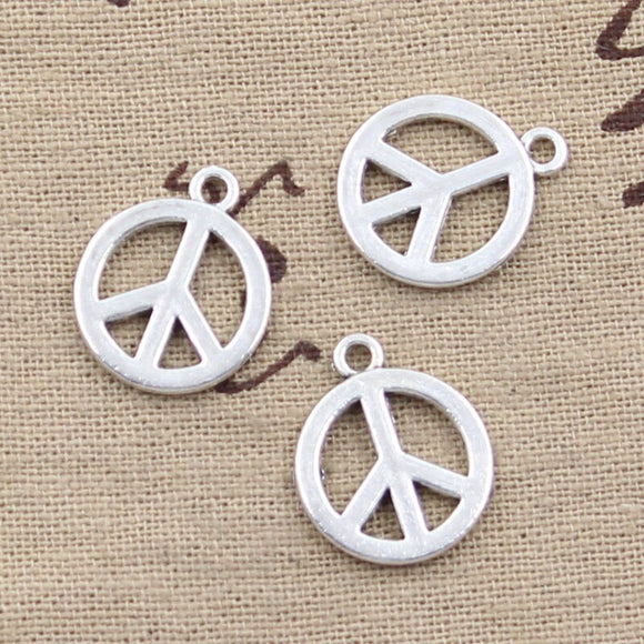 20pcs Charms Peace 19x16mm Antique Silver Color Pendants DIY Crafts Making Findings Handmade Tibetan Jewelry