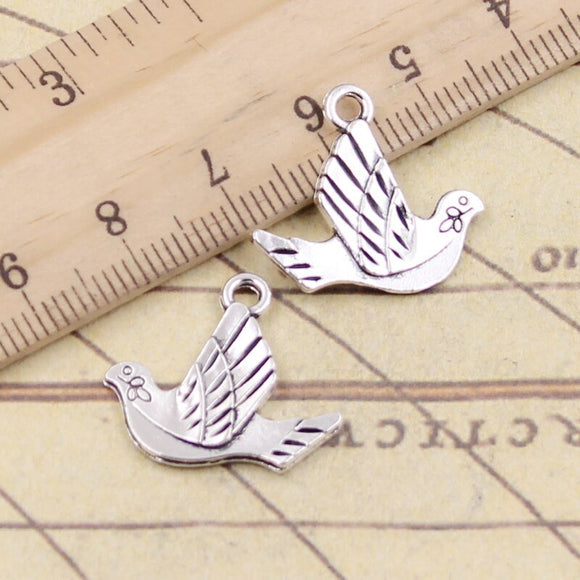 20pcs Charms Peace Dove Onlive 20x21mm Tibetan Silver Color Pendants Antique Jewelry Making DIY Handmade Craft ef4767