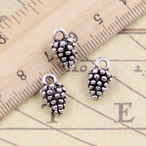 20pcs Charms Pine Cone 12x7x7mm Tibetan Bronze Silver Color Pendants Antique Jewelry Making DIY Handmade Craft Pendant