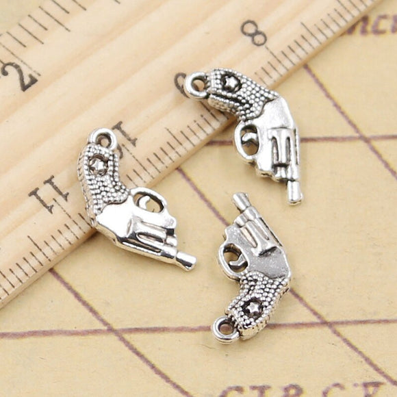 20pcs Charms Pistol Peacemaker Gun  16x13mm Tibetan Silver Color Pendants Antique Jewelry Making DIY Handmade Craft ef4558