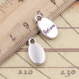 20pcs Charms Plates Inspire Wish Create Believe 15x8mm Tibetan Silver Color Pendants Antique Jewelry Making DIY Handmade Craft