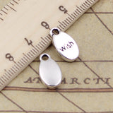 20pcs Charms Plates Inspire Wish Create Believe 15x8mm Tibetan Silver Color Pendants Antique Jewelry Making DIY Handmade Craft