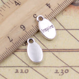 20pcs Charms Plates Inspire Wish Create Believe 15x8mm Tibetan Silver Color Pendants Antique Jewelry Making DIY Handmade Craft