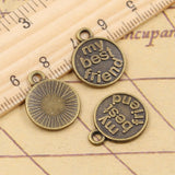 20pcs Charms Plates My Best Friend 18x15mm Tibetan Bronze Silver Color Pendants Antique Jewelry Making DIY Handmade Craft