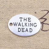 20pcs Charms Plates The Walking Dead 17x23mm Antique Silver Color Pendants DIY Crafts Making Findings Handmade Tibetan Jewelry