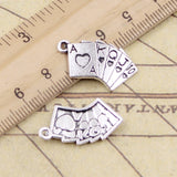 20pcs Charms Playing Cards Poker Train Seqence 24x13mm Tibetan Bronze Silver Color Pendants Antique Making DIY Handmade Craft