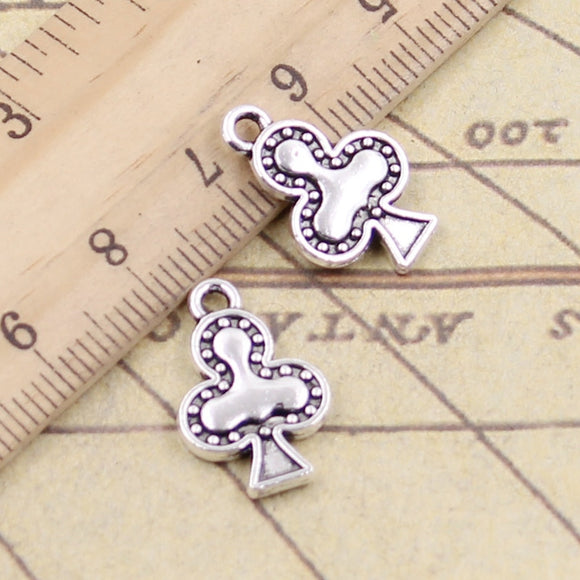 20pcs Charms Poker Plum 12x18mm Tibetan Silver Color Pendants Antique Jewelry Making DIY Handmade Craft