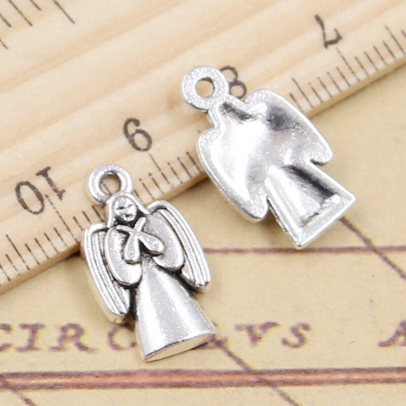 20pcs Charms Pray Angel 19x11mm Tibetan Silver Color Pendants Antique Jewelry Making DIY Handmade Craft