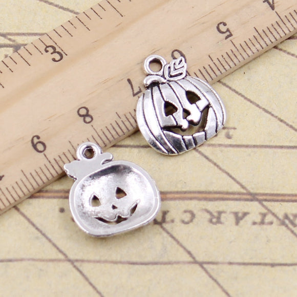 20pcs Charms Pumpkin Jack Lantern Halloween 18x15mm Tibetan Bronze Silver Color Pendants Antique Making DIY Handmade Craft