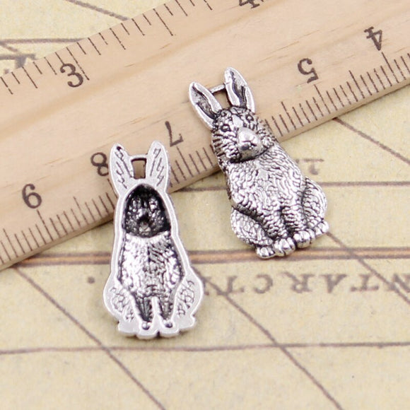 20pcs Charms Rabbit 24x20mm Tibetan Bronze Silver Color Pendants Antique Jewelry Making DIY Handmade Craft ef4374
