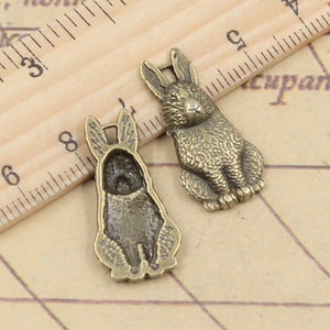 20pcs Charms Rabbit 24x20mm Tibetan Bronze Silver Color Pendants Antique Jewelry Making DIY Handmade Craft ef4374