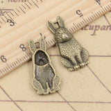 20pcs Charms Rabbit 24x20mm Tibetan Bronze Silver Color Pendants Antique Jewelry Making DIY Handmade Craft ef4374