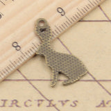 20pcs Charms Rabbit 26x14mm Tibetan Bronze Silver Color Pendants Antique Jewelry Making DIY Handmade Craft