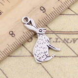 20pcs Charms Rabbit 26x14mm Tibetan Bronze Silver Color Pendants Antique Jewelry Making DIY Handmade Craft