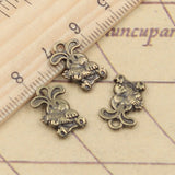20pcs Charms Rabbit With Carrot 15x20mm Tibetan Bronze Silver Color Pendants Antique Jewelry Making DIY Handmade Craft Pendant