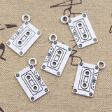 20pcs Charms Retro 80's Cassette Tape 20x13mm Antique Silver Color Pendants DIY Crafts Making Findings Handmade Tibetan Jewelry