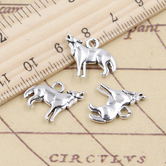 20pcs Charms Roaring Wolf 15x17mm Tibetan Silver Color Pendants Antique Jewelry Making DIY Handmade Craft EF3901