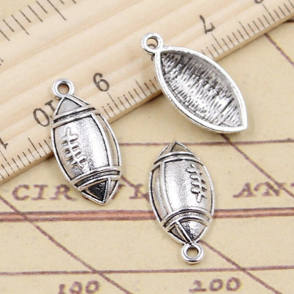 20pcs Charms Rugby Football 22x10mm Tibetan Silver Color Pendants Antique Jewelry Making DIY Handmade Craft