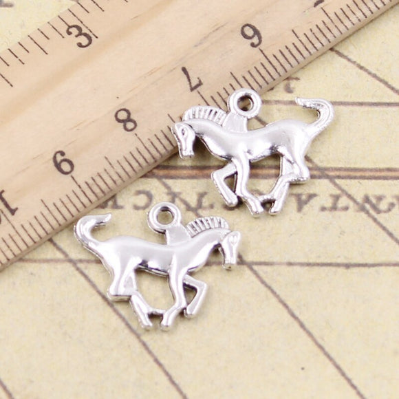 20pcs Charms Running Horse Steed 17x22mm Tibetan Silver Color Pendants Antique Jewelry Making DIY Handmade Craft Pendant