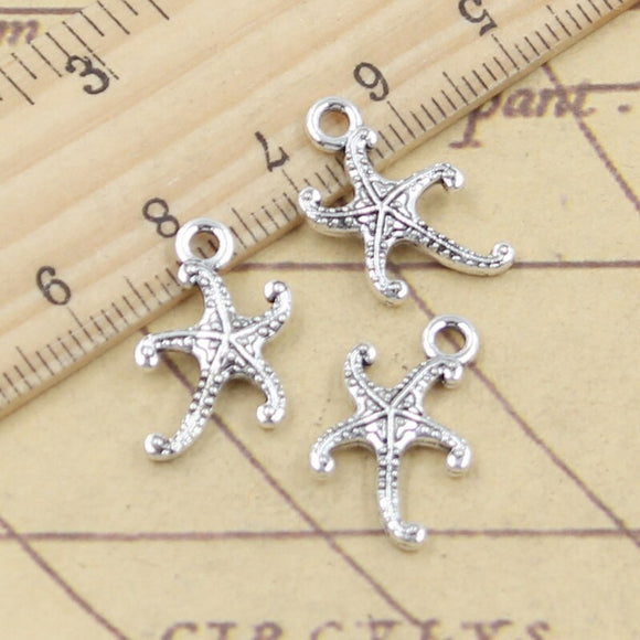 20pcs Charms Running Starfish 19x12mm Tibetan Silver Color Pendants Antique Jewelry Making DIY Handmade Craft
