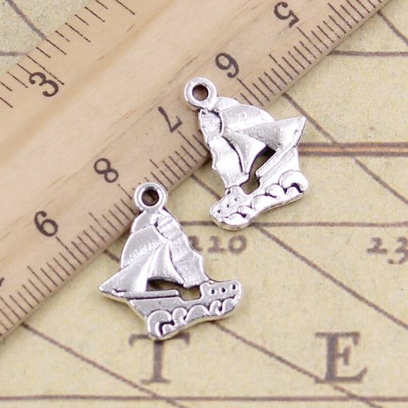 20pcs Charms Sailboat Ship Boat 20x18mm Tibetan Silver Color Pendants Antique Jewelry Making DIY Handmade Craft Pendant EF4650