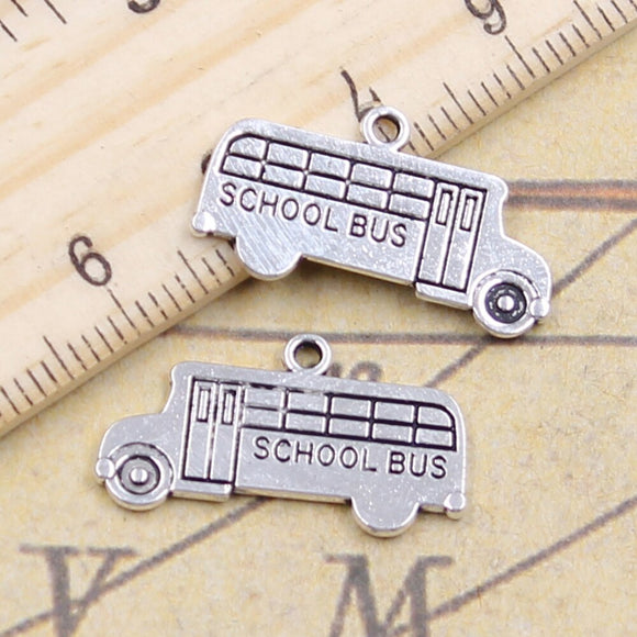 20pcs Charms School Bus 13x23mm Tibetan Silver Color Pendants Antique Jewelry Making DIY Handmade Craft