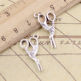20 colgantes de tijeras de costura de 28 x 15 mm, color bronce tibetano y plateado, para hacer joyas antiguas, manualidades hechas a mano. 