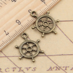 20pcs Charms Ships Wheel Helm Rudder 20x15mm Tibetan Bronze Silver Color Pendants h0787 Antique Jewelry Making DIY Handmade Craft