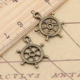 20pcs Charms Ships Wheel Helm Rudder 20x15mm Tibetan Bronze Silver Color Pendants h0787 Antique Jewelry Making DIY Handmade Craft