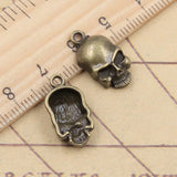20pcs Charms Skull Skeleton Head 18x20mm Tibetan Bronze Silver Color Pendants Antique Jewelry Making DIY Handmade Craft