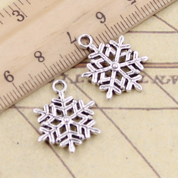 20pcs Charms Snow Snowflake 22x16mm Tibetan Silver Color Pendants Antique Jewelry Making DIY Handmade Craft Pendant EF4674