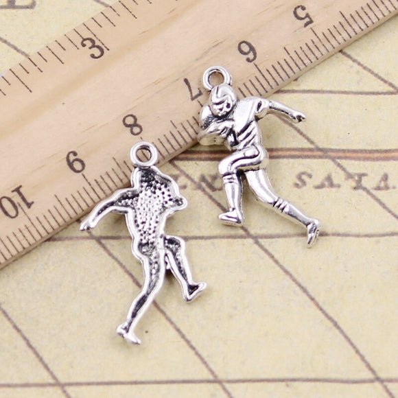20pcs Charms Soccer Player Sporter 30x13mm Tibetan Silver Color Pendants Antique Jewelry Making DIY Handmade Craft