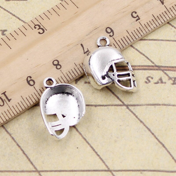 20pcs Charms Soccor Football Helmet 20x15mm Tibetan Bronze Silver Color Pendants Antique Jewelry Making DIY Handmade Craft