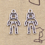 20pcs Charms Space Man Astronaut Universe 26x14mm Antique Silver Color Pendants DIY Making Findings Handmade Tibetan Jewelry