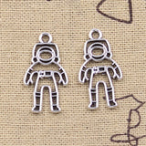 20pcs Charms Space Man Astronaut Universe 26x14mm Antique Silver Color Pendants DIY Making Findings Handmade Tibetan Jewelry