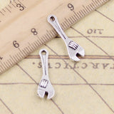 20pcs Charms Spanner Wrench Tool 24x7mm Tibetan Bronze Silver Color Pendants Antique Jewelry Making DIY Handmade Craft ef4378
