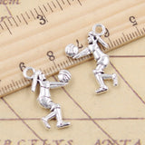 20pcs Charms Sporter Volleyball Player 24x15mm Tibetan Silver Color Pendants Antique Jewelry Making DIY Handmade Craft