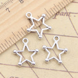 20pcs Charms Star 18x16mm Tibetan Silver Color Pendants Antique Jewelry Making DIY Handmade Craft