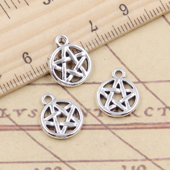 20pcs Charms Star Pentagram 15x12mm Tibetan Silver Color Pendants Antique Jewelry Making DIY Handmade Craft