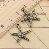 20pcs Charms Starfish 20x18mm Tibetan Bronze Silver Color Pendants Antique Jewelry Making DIY Handmade Craft  EF3932