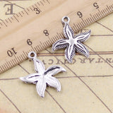 20pcs Charms Starfish 25x23mm Tibetan Bronze Silver Color Pendants Antique Jewelry Making DIY Handmade Craft
