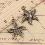 20pcs Charms Starfish 25x23mm Tibetan Bronze Silver Color Pendants Antique Jewelry Making DIY Handmade Craft