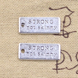 20pcs Charms Strong Not Skinny 22x9mm Antique Silver Pendants DIY Necklace Crafts Making Findings Handmade Tibetan Jewelry