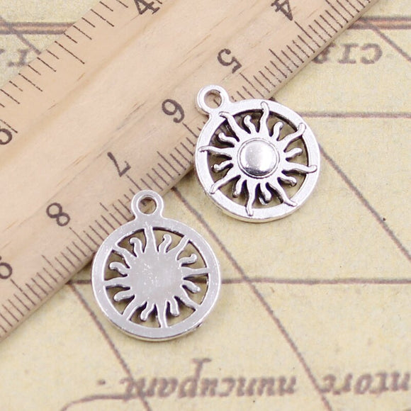 20pcs Charms Sun Sunburst 20x16mm Tibetan Bronze Silver Color Pendants Antique Jewelry Making DIY Handmade Craft h0584