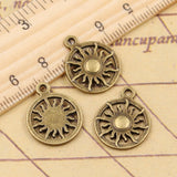20pcs Charms Sun Sunburst 20x16mm Tibetan Bronze Silver Color Pendants Antique Jewelry Making DIY Handmade Craft