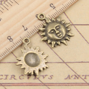 20pcs Charms Sun Sunburst 23x19mm Tibetan Bronze Silver Color Pendants Antique Jewelry Making DIY Handmade Craft  EF3914