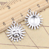 20pcs Charms Sun Sunshine 22x19mm Tibetan Silver Color Pendants Antique Jewelry Making DIY Handmade Craft