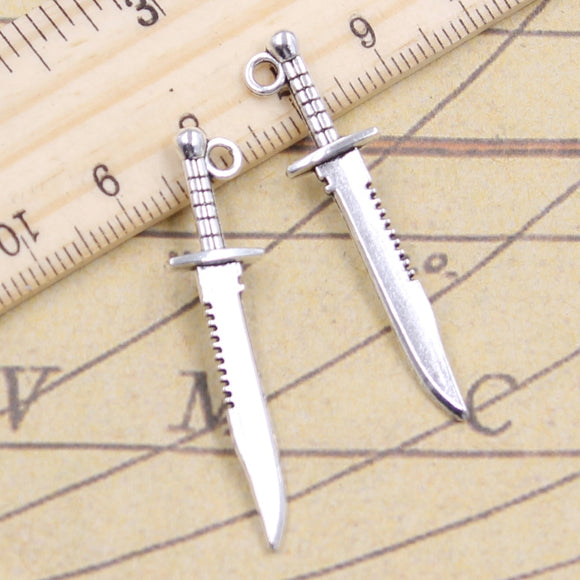 20pcs Charms Sword Dagger 43x20mm Tibetan Silver Color Pendants Antique Jewelry Making DIY Handmade Craft