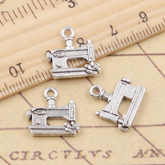 20pcs Charms Tailor Sewing Machine 15x14mm Tibetan Silver Color Pendants Antique Jewelry Making DIY Handmade Craft ef2715